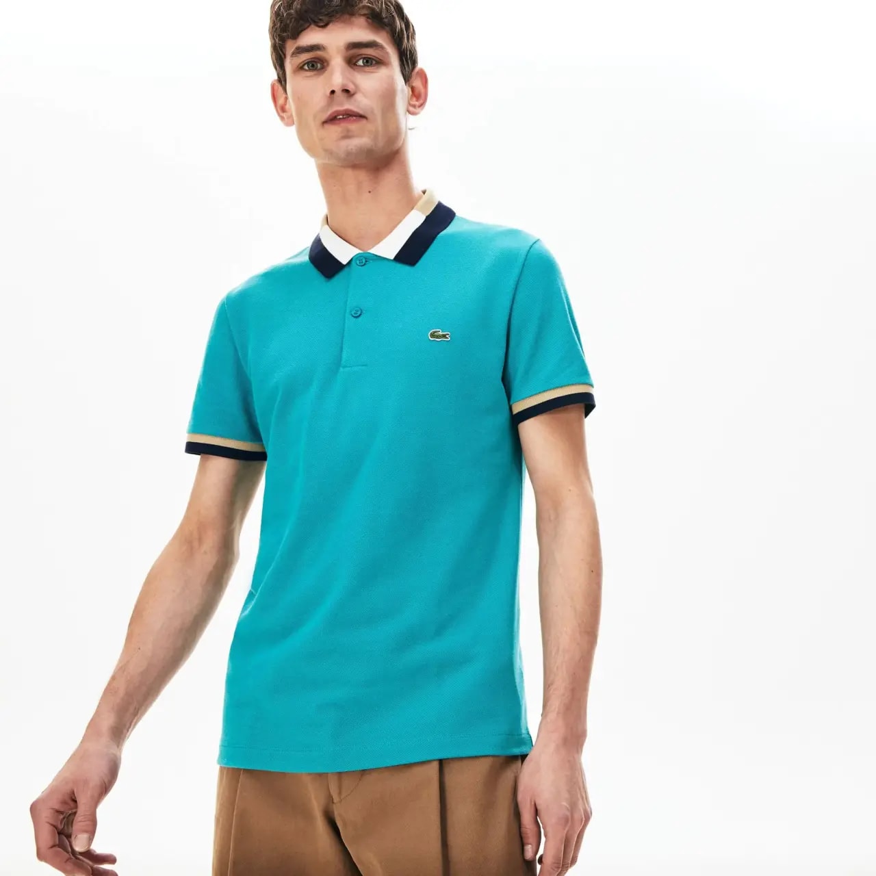 Áo Lacoste Men's Contrast Cotton Polo Shirt PH5095-XN3 — ảnh 2
