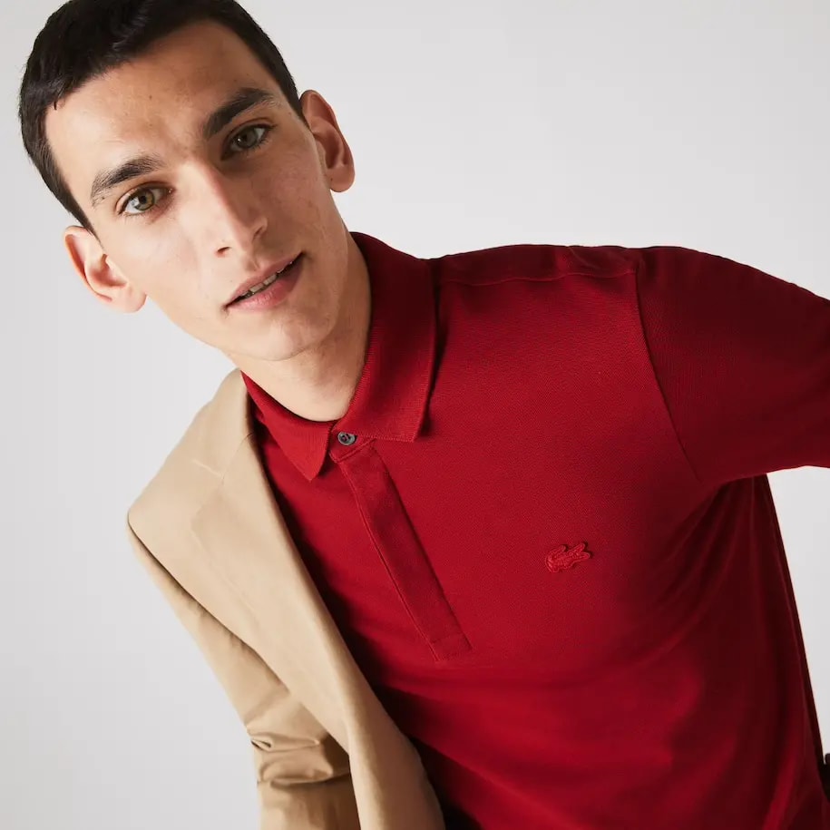Áo Men's Lacoste Paris Polo Shirt Regular Fit Stretch Cotton Piqué PH5522-Z1Q — ảnh 5