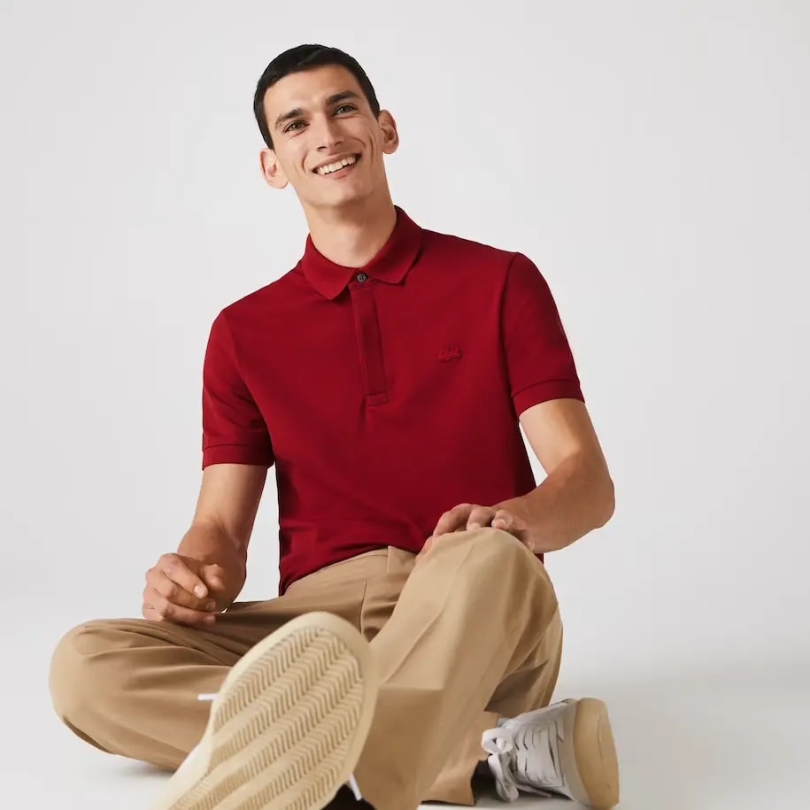 Áo Men's Lacoste Paris Polo Shirt Regular Fit Stretch Cotton Piqué PH5522-Z1Q — ảnh 2