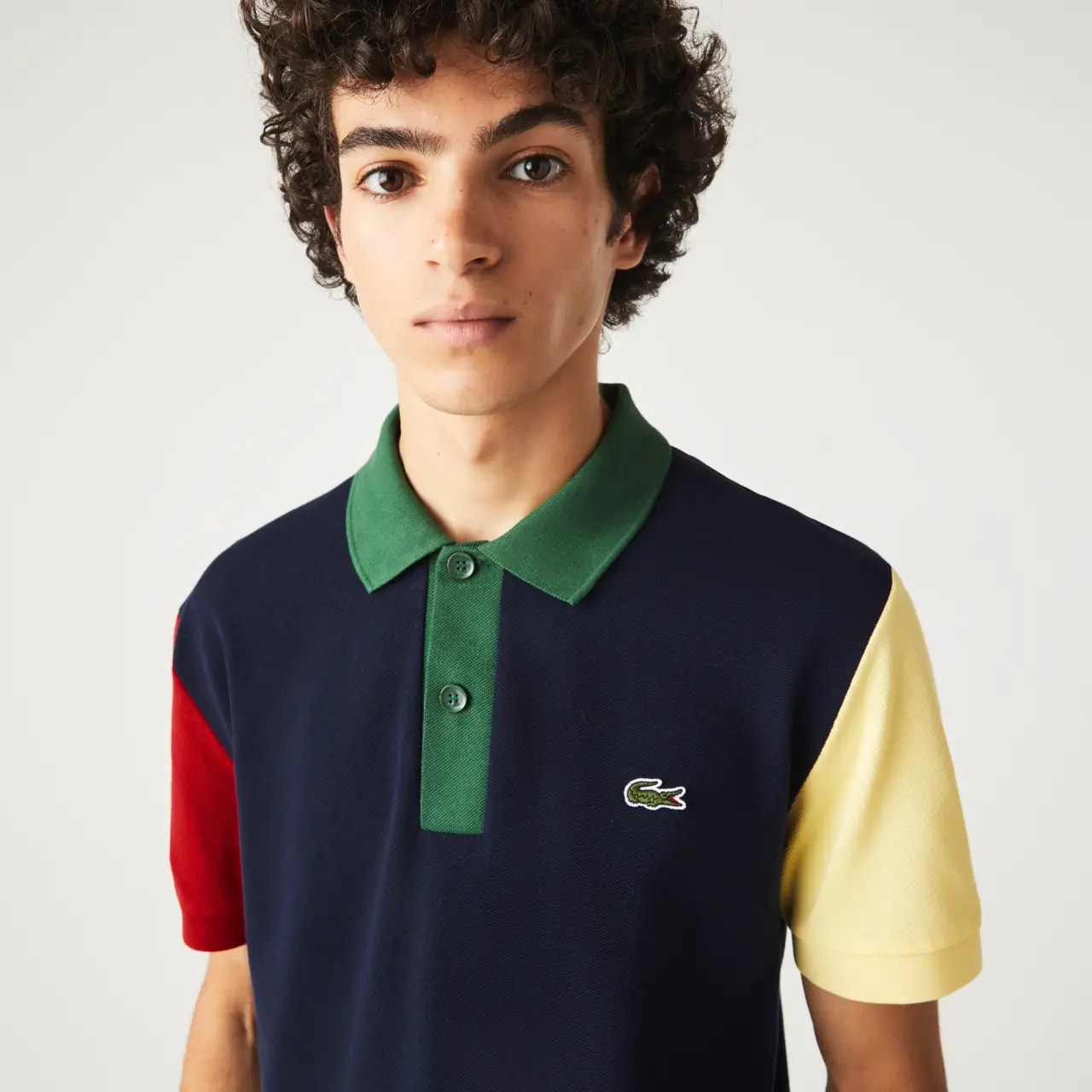 Áo Lacoste Colorblock Cotton Petit Piqué 'Navy Blue Red' PH9536-821 — ảnh 2