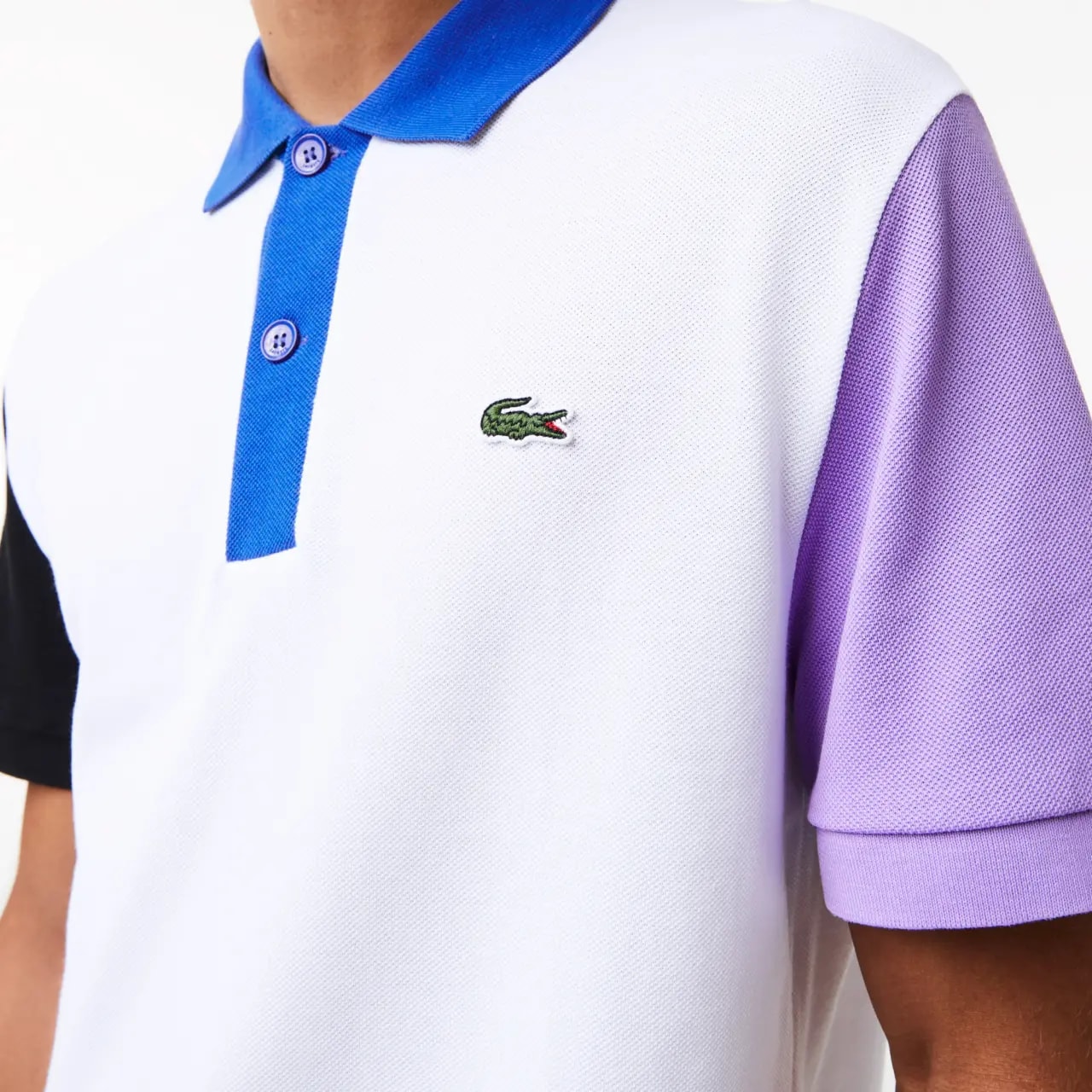 Áo Lacoste Colour Block Petit Piqué 'White Black' PH9536-LUC — ảnh 5