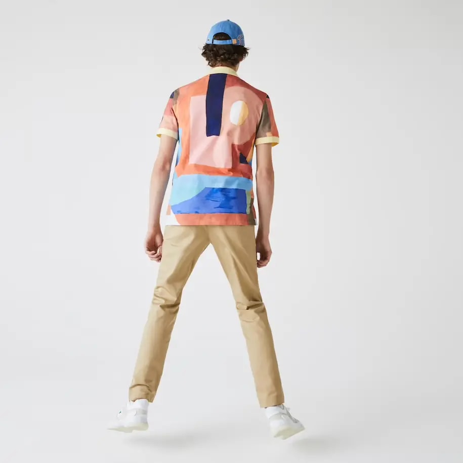 Áo Men’s Lacoste Regular Fit Paint Print Cotton Piqué Polo Shirt PH9707-00 — ảnh 4