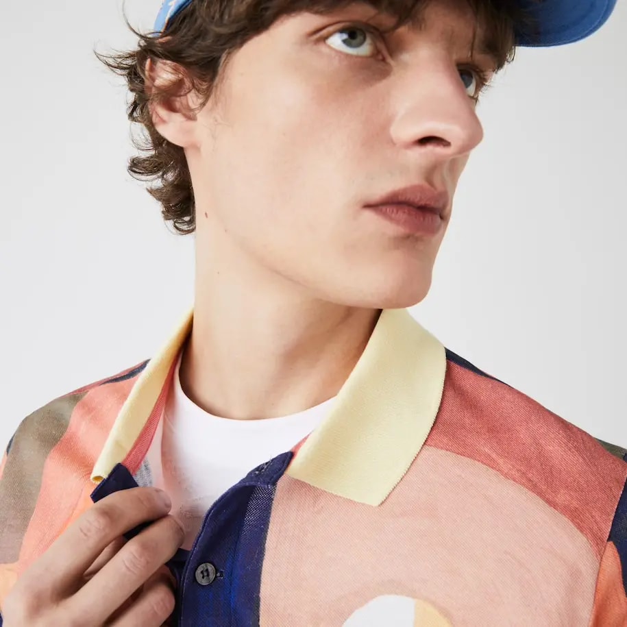 Áo Men’s Lacoste Regular Fit Paint Print Cotton Piqué Polo Shirt PH9707-00 — ảnh 3
