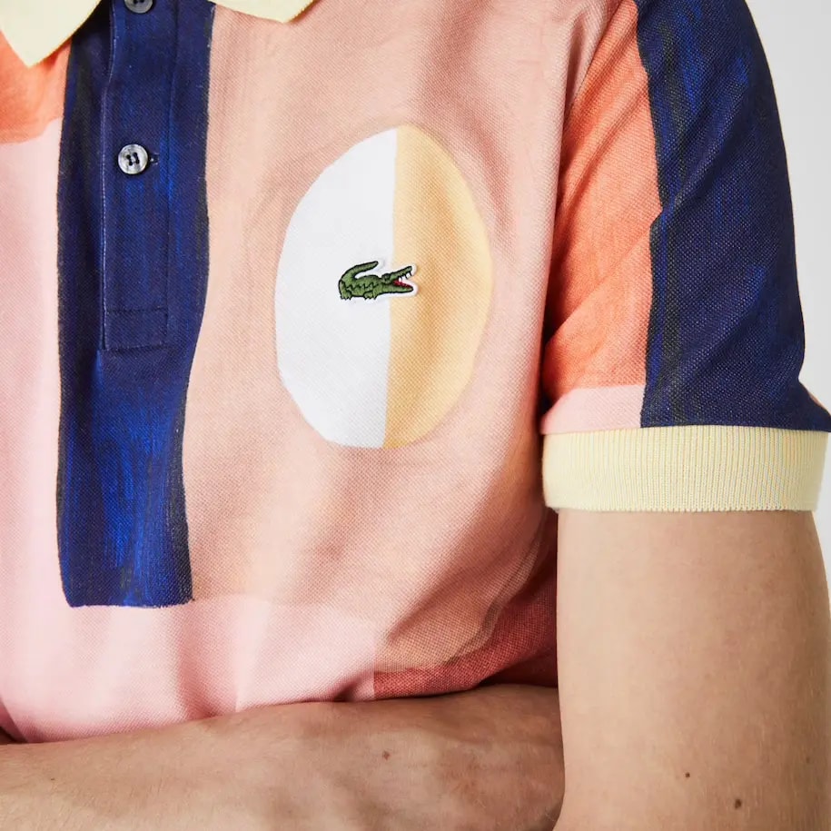 Áo Men’s Lacoste Regular Fit Paint Print Cotton Piqué Polo Shirt PH9707-00 — ảnh 2