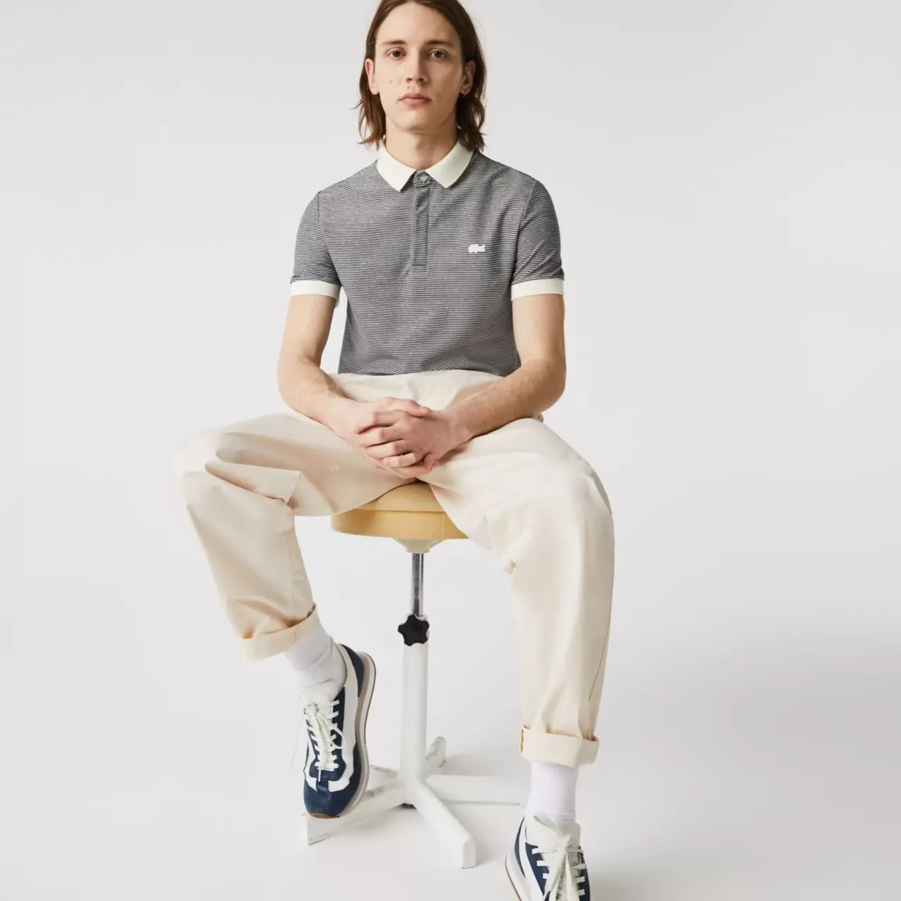 Áo Lacoste Regular Fit Striped Cotton Polo Shirt PH9729-GA3 — ảnh 5