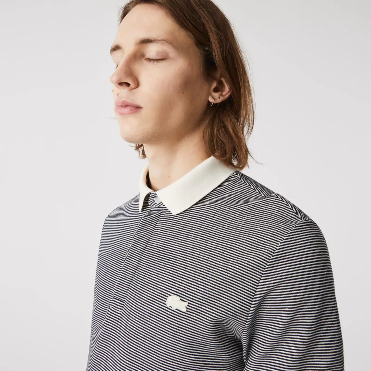 Áo Lacoste Regular Fit Striped Cotton Polo Shirt PH9729-GA3 — ảnh 4
