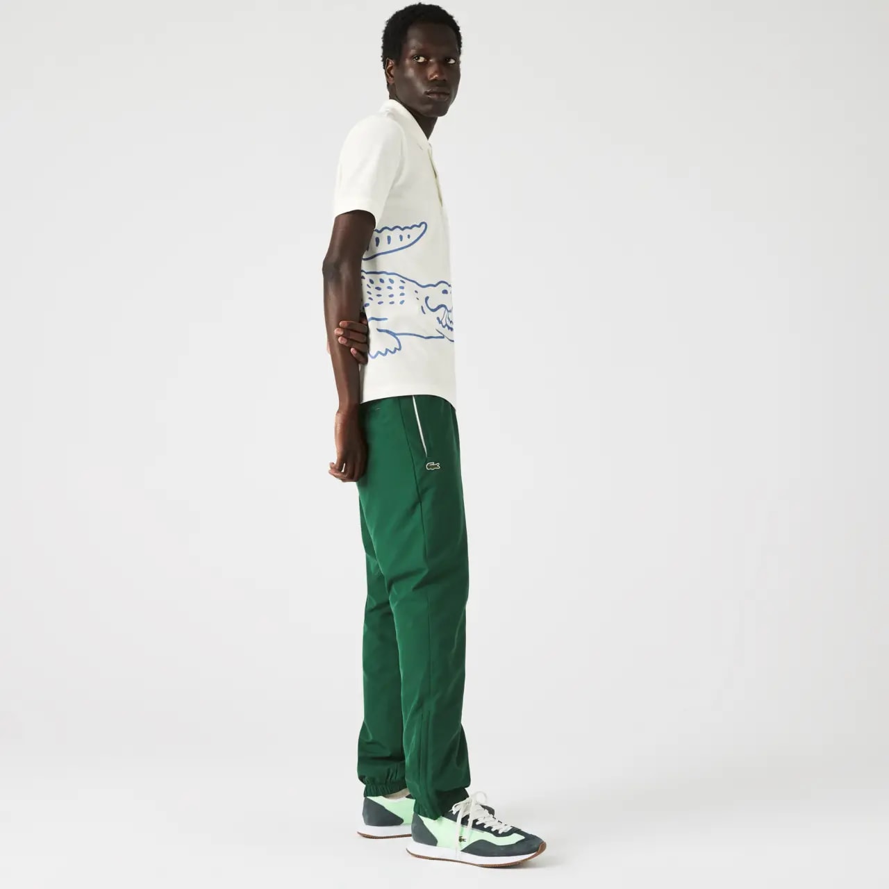 Áo Lacoste Men's Crocodile Print White Polo Shirt PH9739-70V — ảnh 3