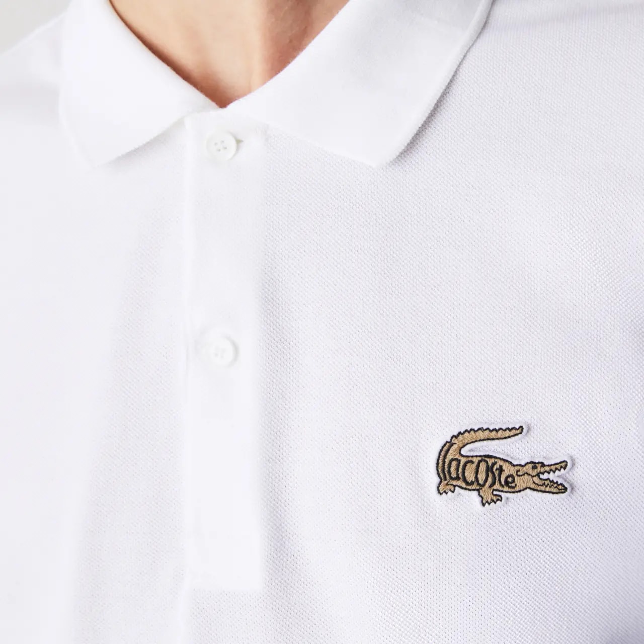 Áo Men’s Lacoste Regular Fit Badge Cotton Piqué Polo Shirt PH9761-001 — ảnh 3