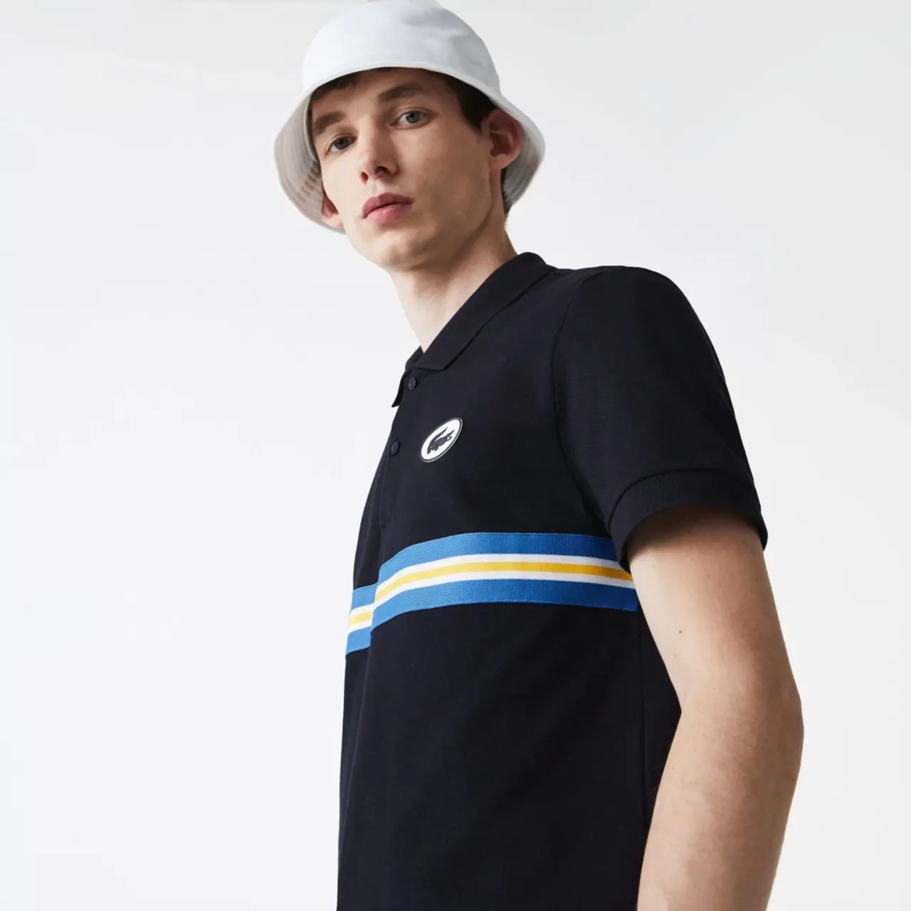 Áo Lacoste Men's Heritage Regular Fit Badge Cotton Pique Polo Shirt PH9764-HDE — ảnh 5