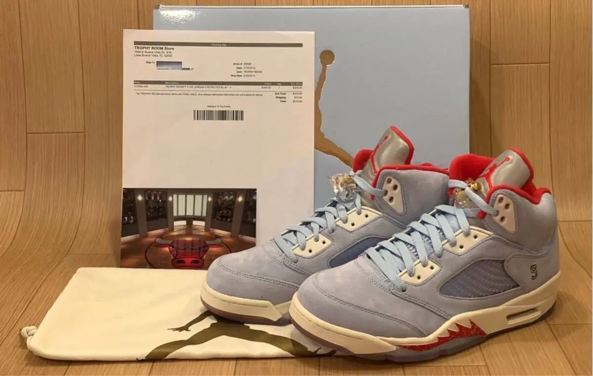 Giày Nike Trophy Room x Air Jordan 5 Retro 'Ice Blue' CI1899-400 — ảnh 5