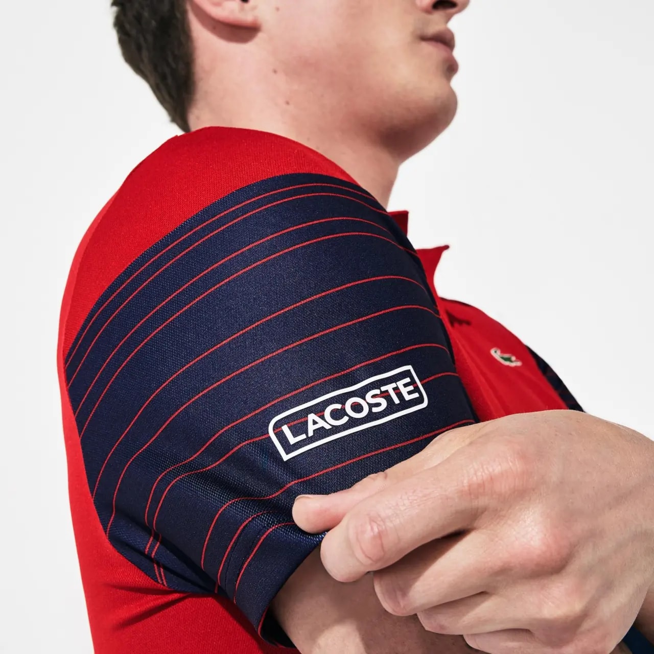 Áo Lacoste Polo Tennis Pique Red Navy DH8488-51-GLY — ảnh 4