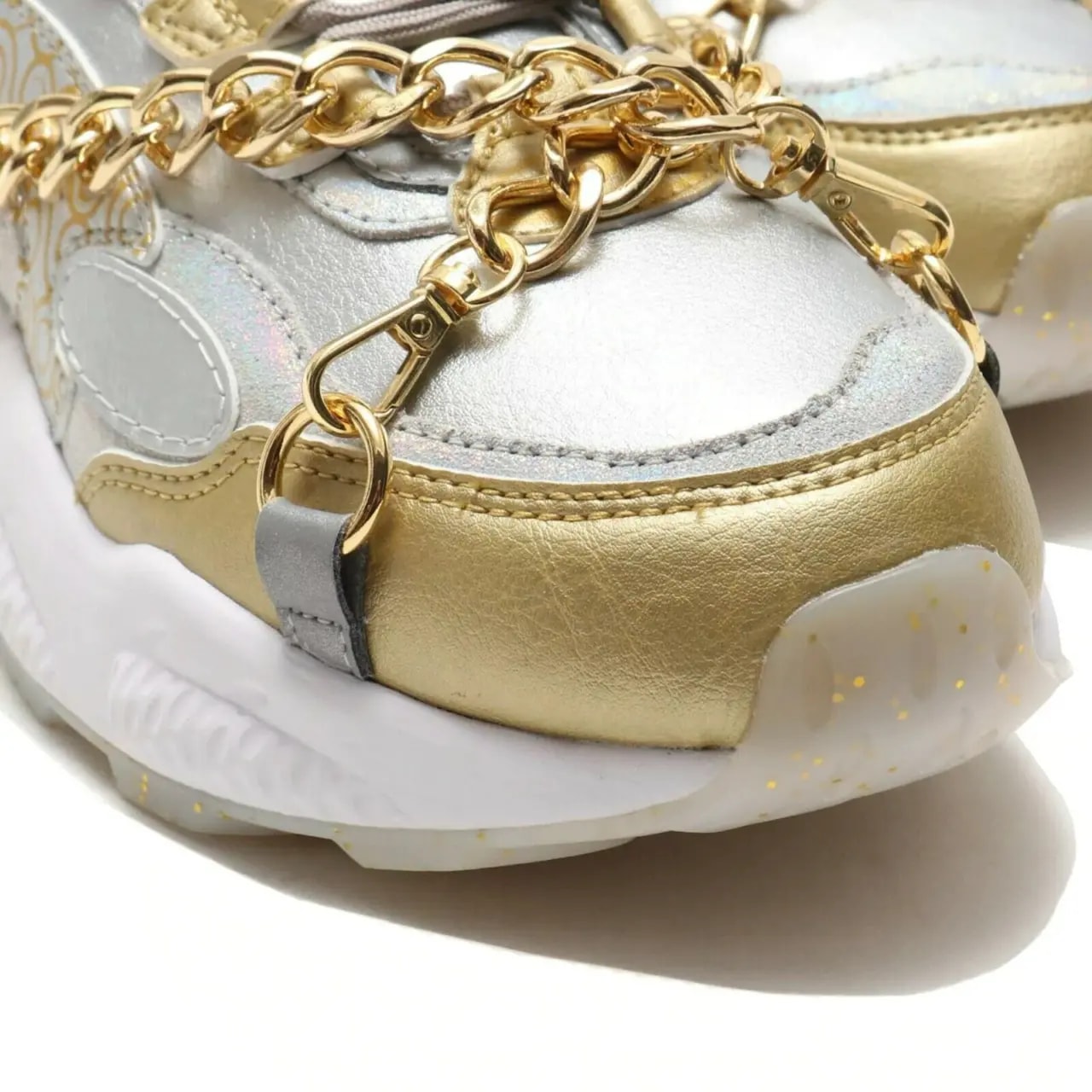 Giày Puma  x One Piece Cell Venom Silver Gold Leather Lace Up — ảnh 4
