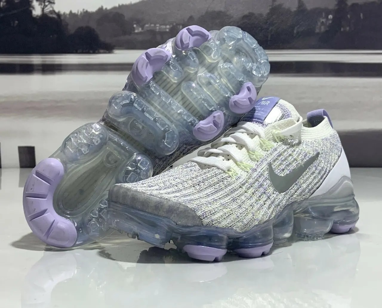 Giày Nike Wmns Air VaporMax Flyknit 3 'Barely Volt' AJ6910-102 — ảnh 3