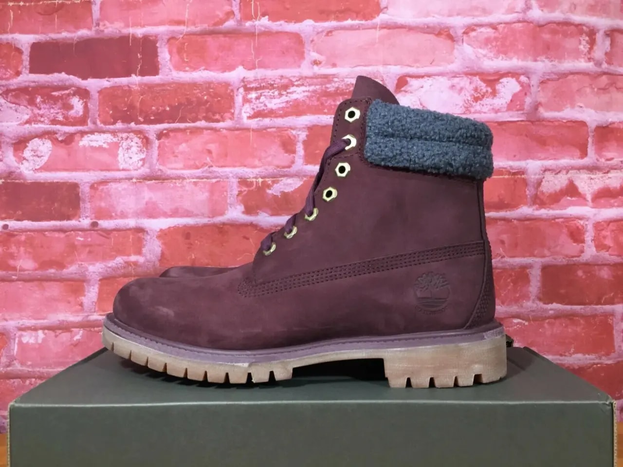 Giày Timberland Premium 6 Inch Waterproof Burgundy Nubuck A1ZK8 — ảnh 3