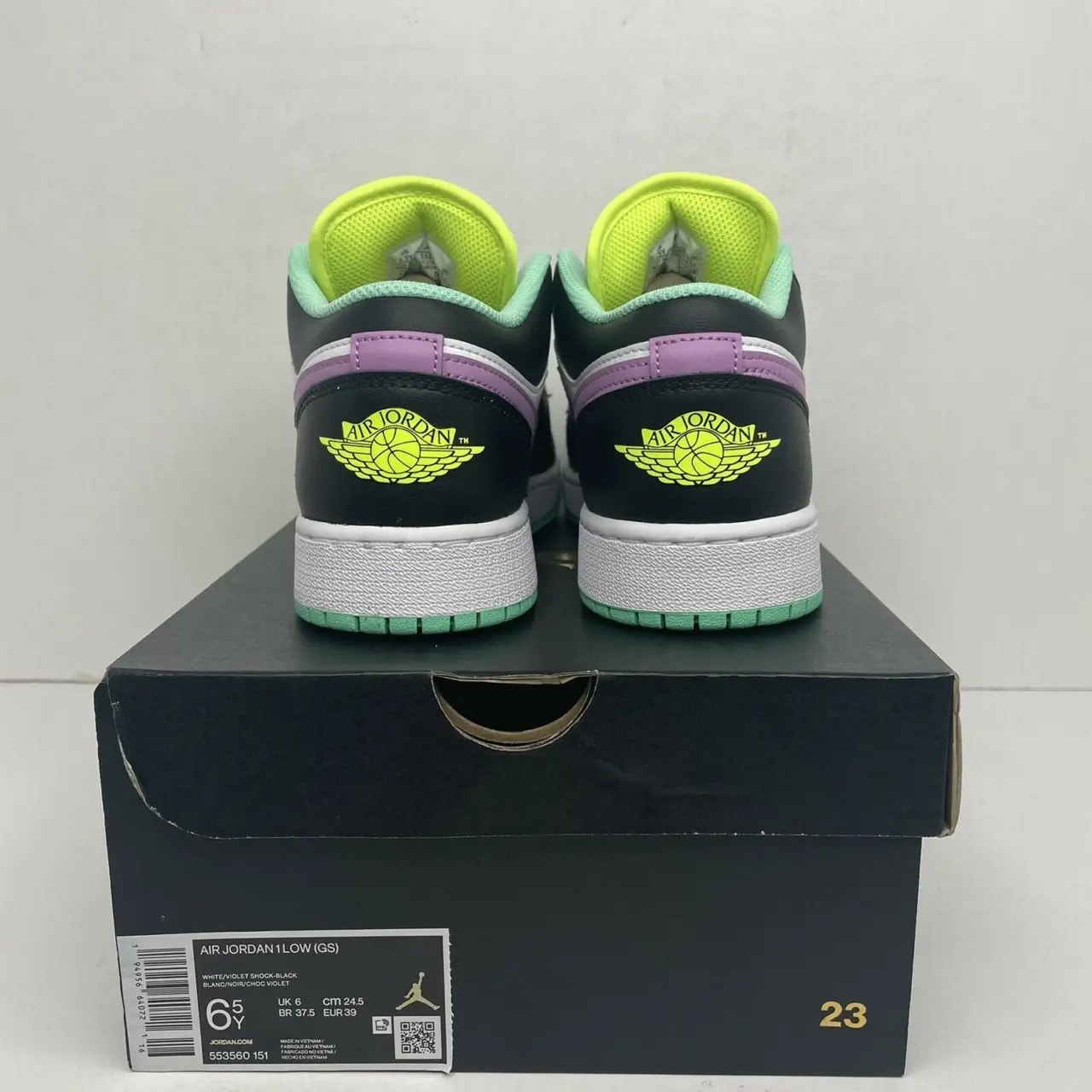 Giày Nike Air Jordan 1 Low GS 'White Violet Shock' 553560-151 — ảnh 4