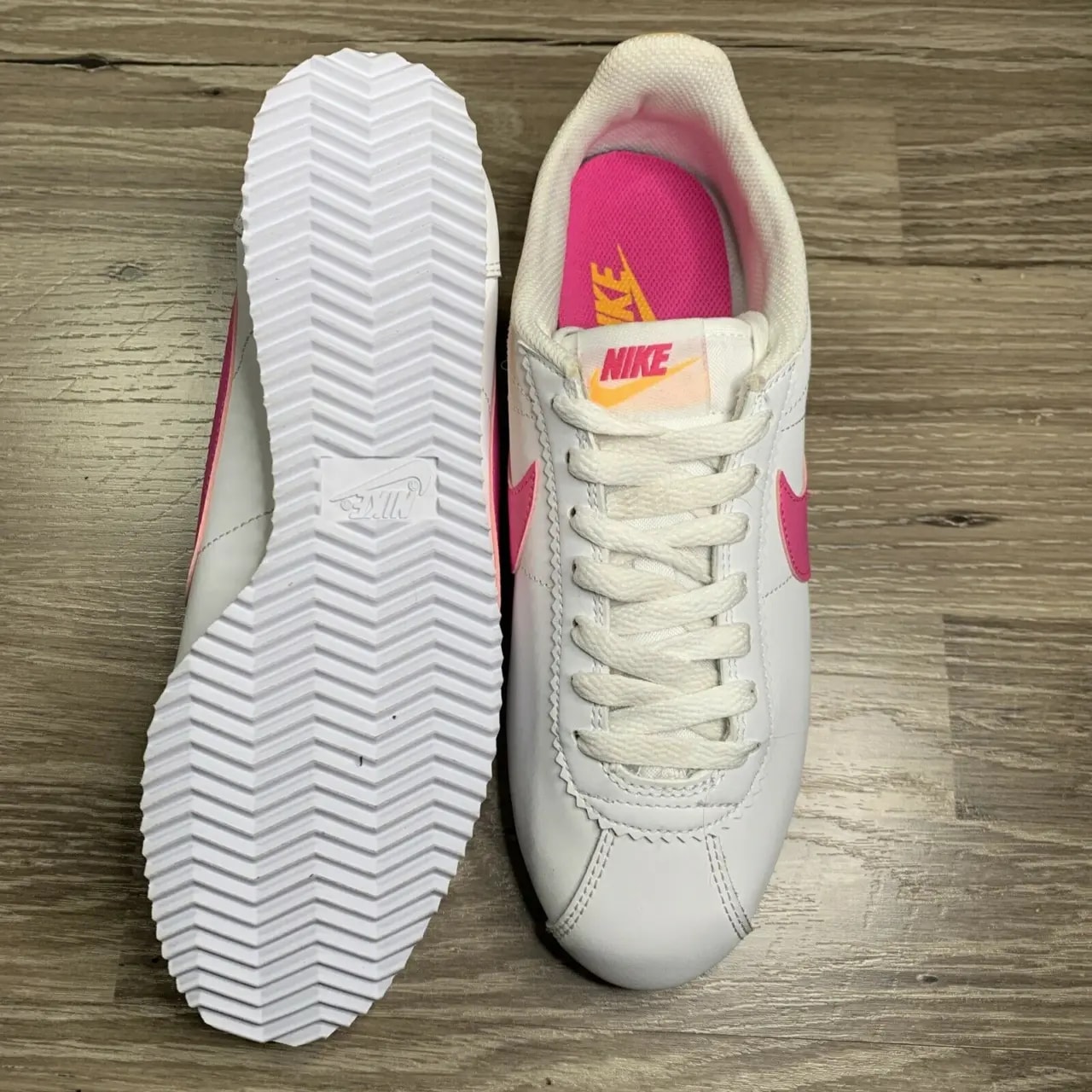 Giày Nike Classic Cortez Leather White "Cherry Red" 807471-112 — ảnh 4