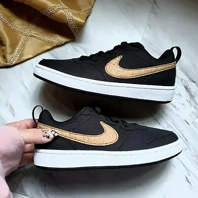 Giày Nike Court Borough Low 2 Canvas GS 'Black Cork' DC7949-001 — ảnh 4