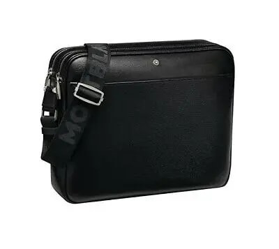 Túi Montblanc Meisterstuck Westside Black Leather Zip Top Messenger Bag 116378 — ảnh 2