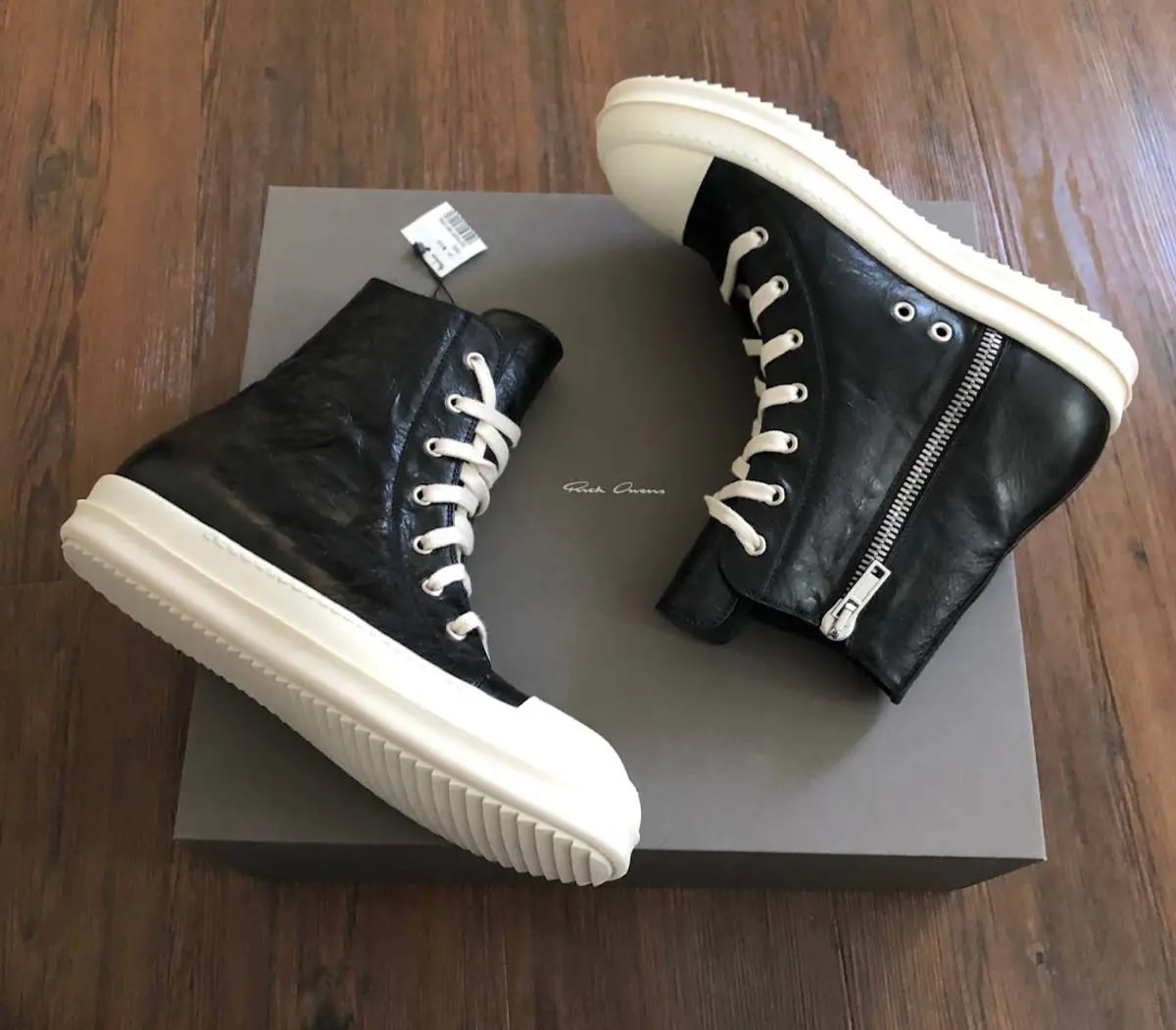 Giày Rick Owens Ramones High 'Black Leather' RU17S9890 — ảnh 3