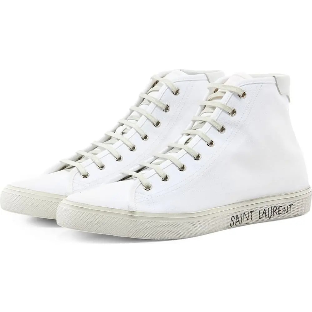 Giày Saint Laurent Malibu Mid Optic White 649249-00NG0-9030 — ảnh 2
