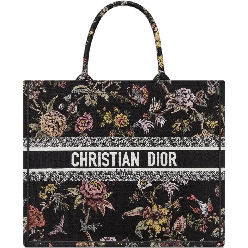 Túi Dior Large Book Tote 'Black Multicolor Jardin Botanique' M1286ZRZB0-M911 — kich-thuoc: 42-x-35-x-18-5-cm