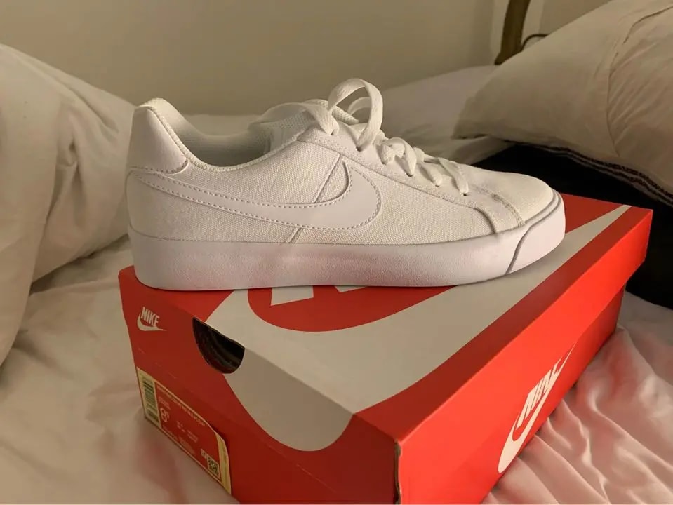 Giày Nike Court Royale AC Canvas Triple White CD5405-101 — ảnh 5