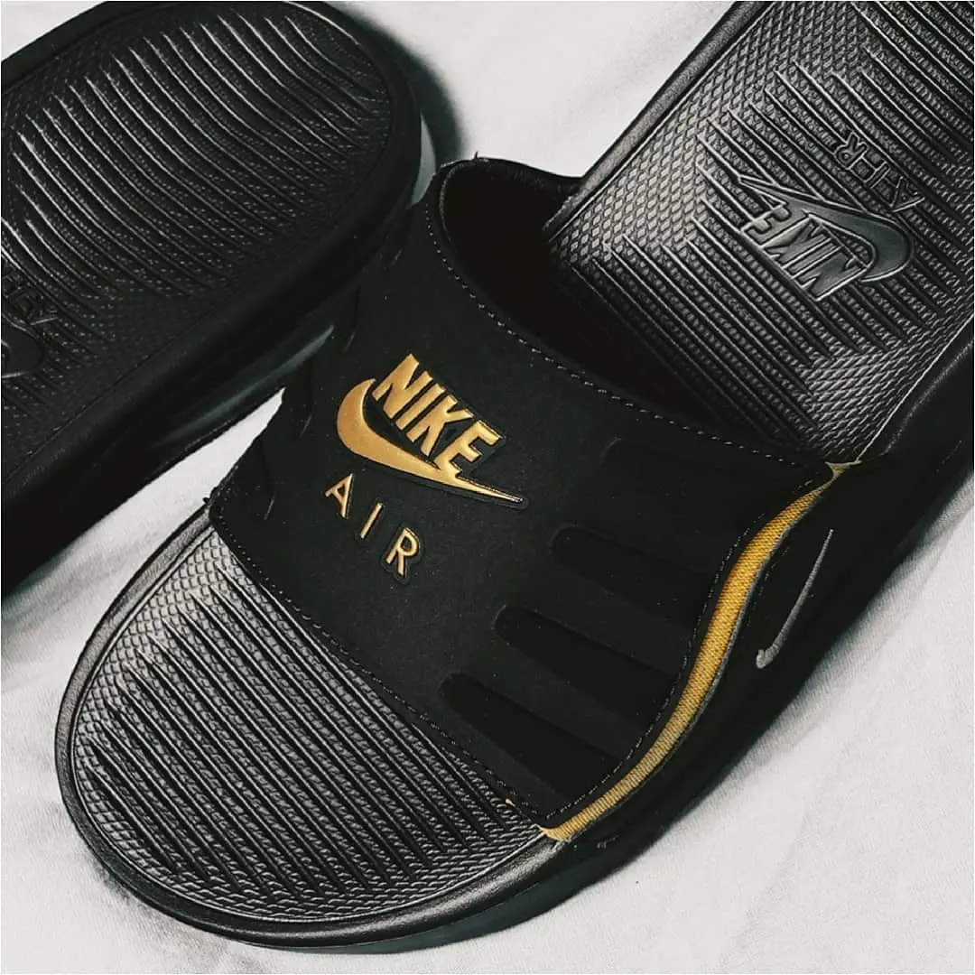 Dép Nike Air Max Camden Slide 'Black Metallic Gold' BQ4633-001 — ảnh 3