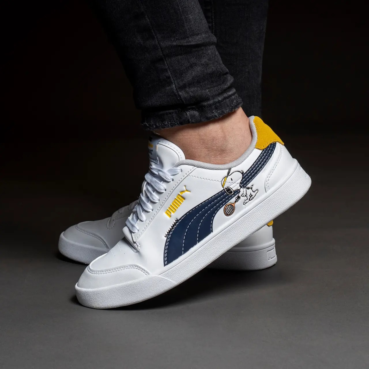 Giày Puma Peanuts x Shuffle Big Kid 'Woodstock White Maize'  375739-01 — ảnh 3