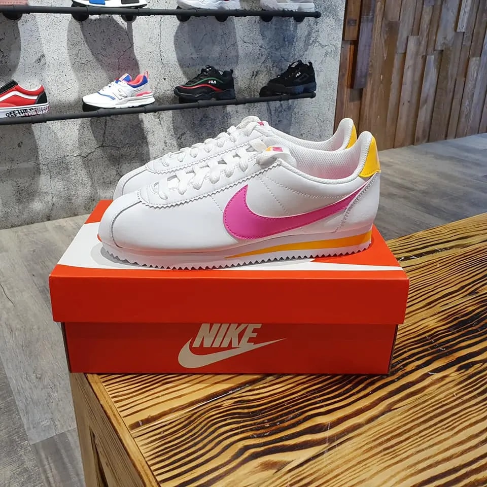 Giày Nike Classic Cortez Leather White "Cherry Red" 807471-112 — ảnh 3