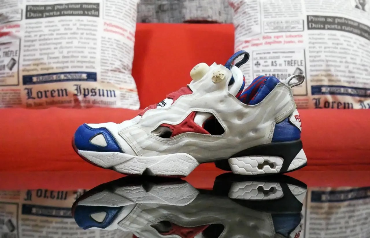 Giày Reebok Instapump Fury Tiger Print White Red Blue V47898 — ảnh 5