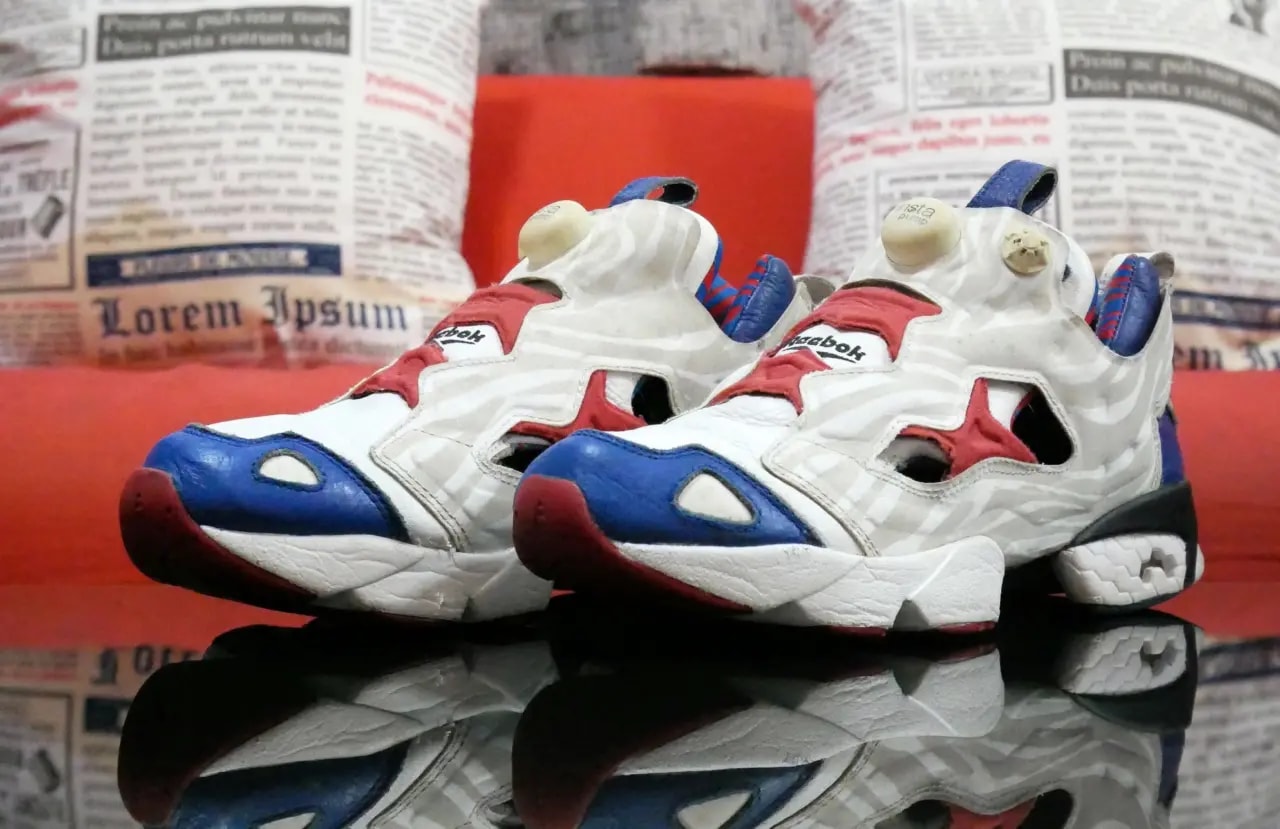 Giày Reebok Instapump Fury Tiger Print White Red Blue V47898 — ảnh 2