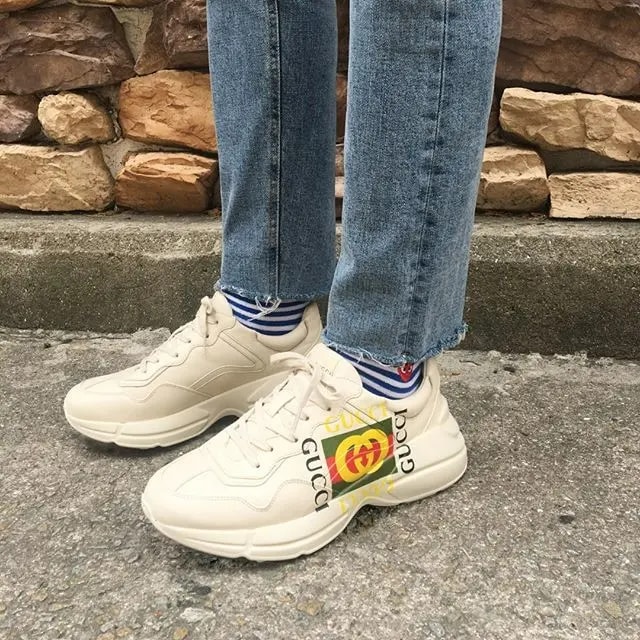 Giày Gucci Rhyton Leather Sneaker Vintage Logo 500878-DRW00-9522 — ảnh 3
