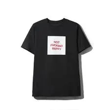 Áo Anti Social Social Club Not Fucking Happy Black Tee — ảnh 4