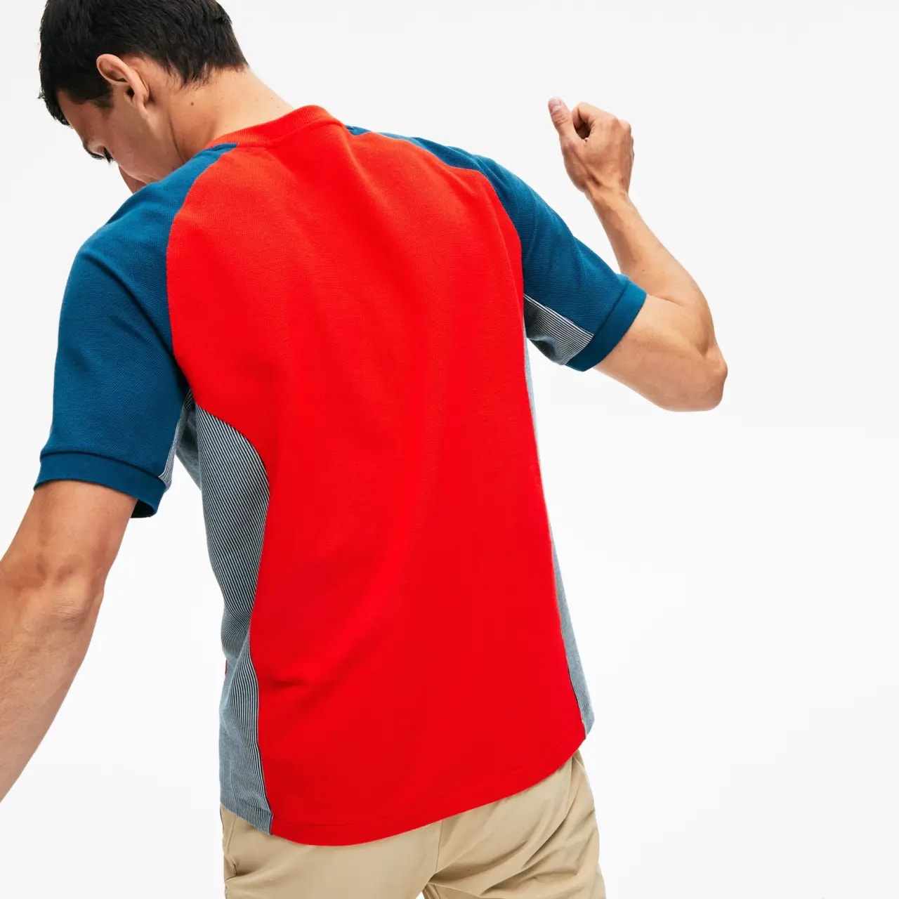 Áo Lacoste Colourblock Piqué Crew Neck T-shirt Red TH5017-00 — ảnh 2