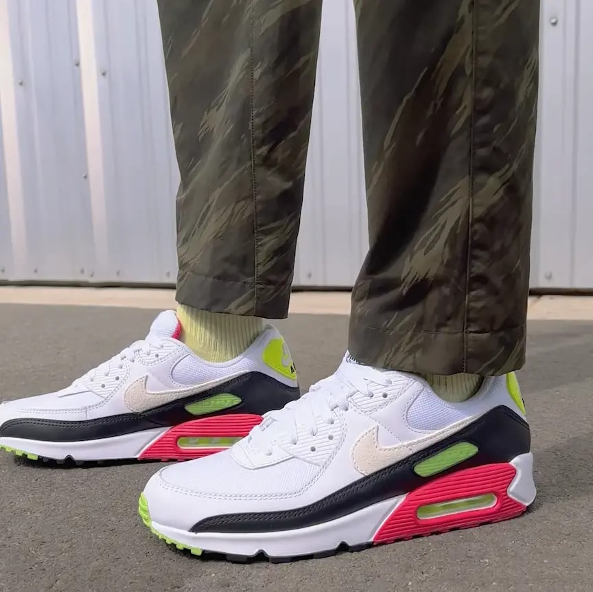 Giày Nike Air Max 90 'White Volt Rush Pink' DQ4071-100 — ảnh 4