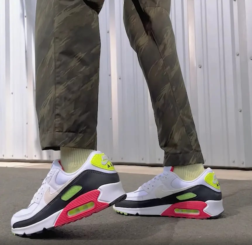 Giày Nike Air Max 90 'White Volt Rush Pink' DQ4071-100 — ảnh 3
