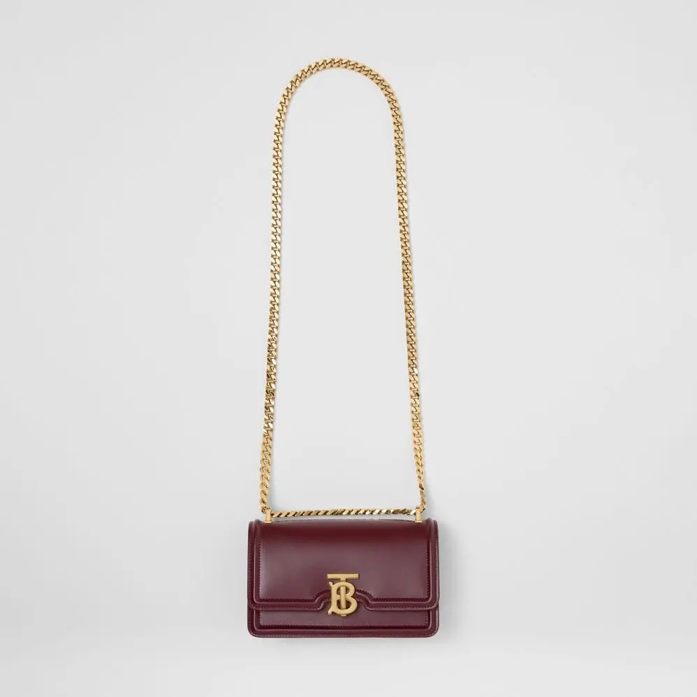 Túi Burberry Mini Leather Chain TB Bag 'Deep Maroon' — ảnh 4