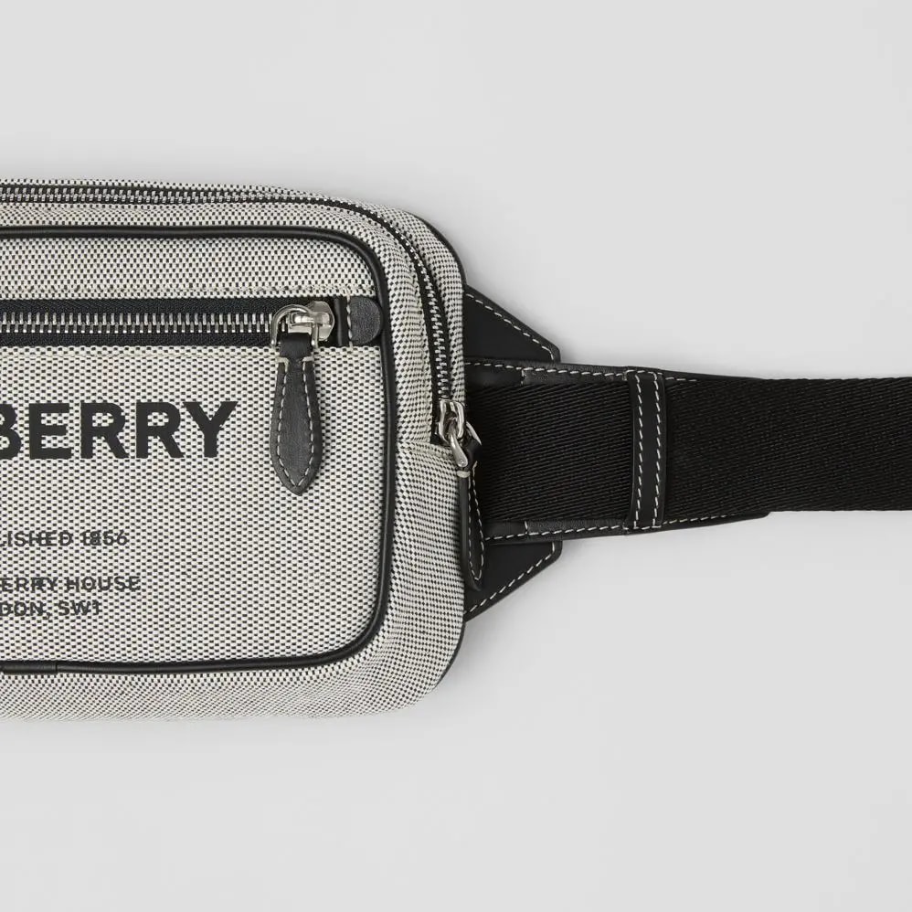 Túi Burberry Horseferry Print Cotton Canvas Bum Bag 'Black' p80389021 — ảnh 2
