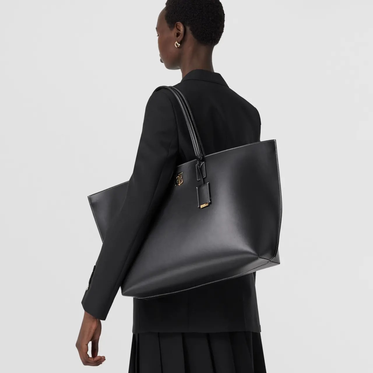 Túi Burberry Large Monogram Motif Leather Tote 'Black' — ảnh 2