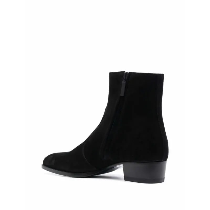 Giày Saint Laurent Wyatt Zipped Boots In Suede 6703391NZ001000 — ảnh 2