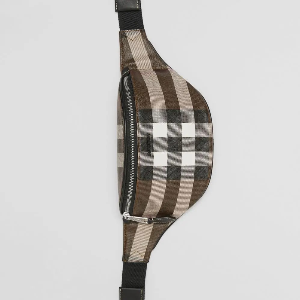 Túi Burberry Mini Check and Leather Bum Bag 'Dark Birch Brown' p80507971 — ảnh 3