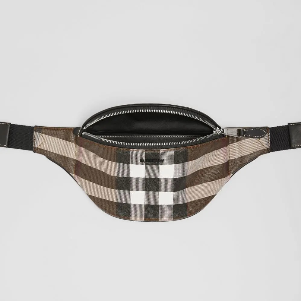 Túi Burberry Mini Check and Leather Bum Bag 'Dark Birch Brown' p80507971 — ảnh 4