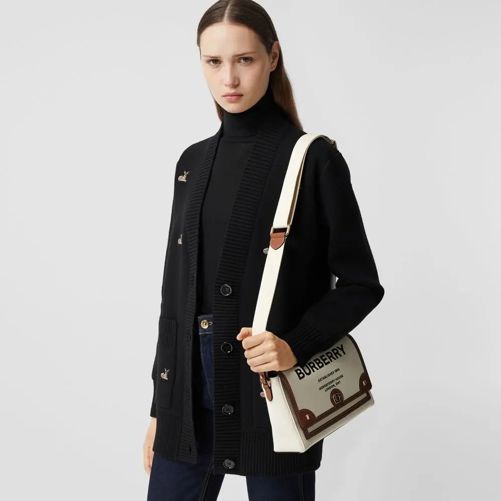 Túi Burberry Horseferry Print Canvas Note Crossbody Bag 'Natural Tan' — ảnh 4