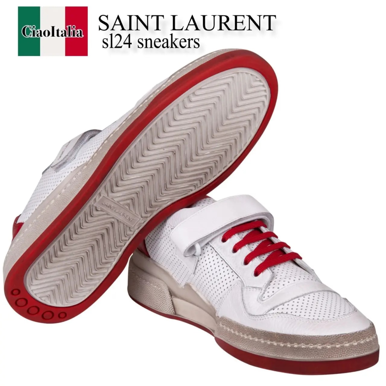 Giày Saint Laurent SL24 Velcro Sneakers 557624-04L20-9490 — ảnh 3