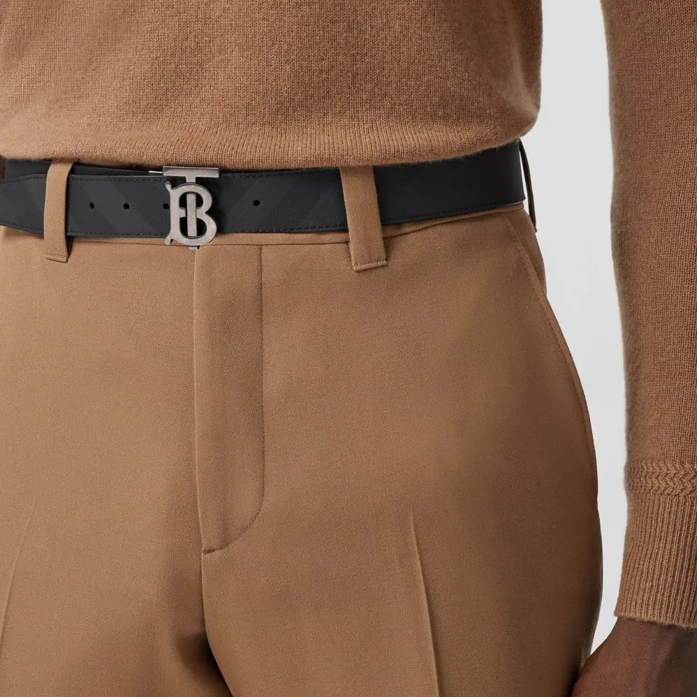 Thắt Lưng Burberry Reversible Monogram Motif London Check Belt 'Dark Charcoal Black' p80440641 — ảnh 3