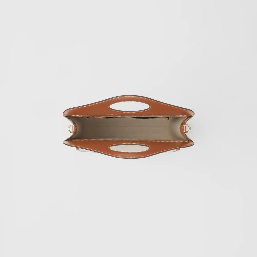 Túi Burberry Medium Two-tone Canvas Leather Pocket Bag 'Natural Malt Brown' — ảnh 4