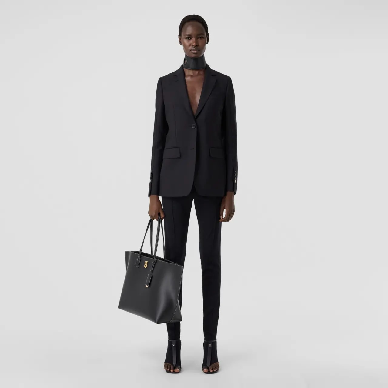 Túi Burberry Large Monogram Motif Leather Tote 'Black' — ảnh 5