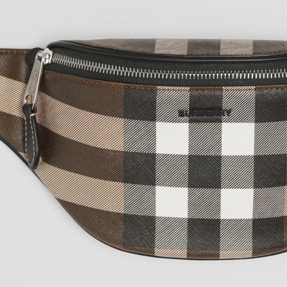 Túi Burberry Mini Check and Leather Bum Bag 'Dark Birch Brown' p80507971 — ảnh 2