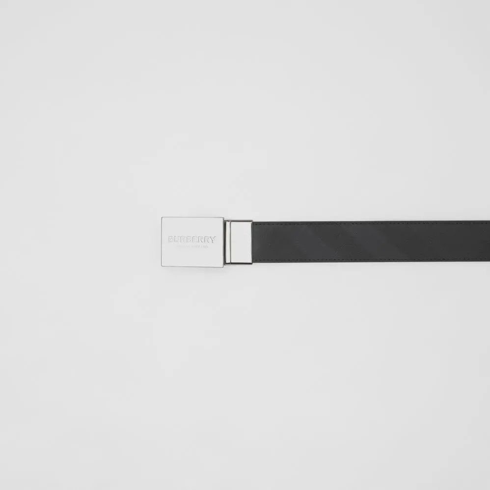 Thắt Lưng Burberry Reversible Plaque Buckle London Check and Leather Belt 'Dark Charcoal' — ảnh 2