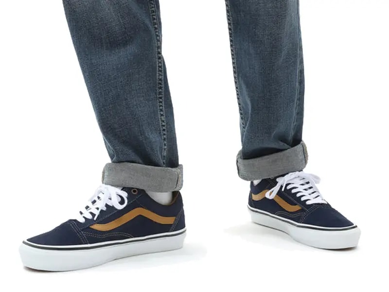 Giày Vans Reynolds Skate Old Skool Navy Gold Brown VN0A5FCB9CV — ảnh 2